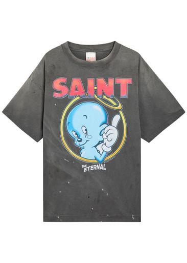 Eternal printed distressed cotton T-shirt by SAINT MXXXXXX