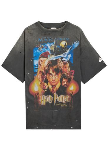 Harry Potter printed distressed cotton T-shirt by SAINT MXXXXXX