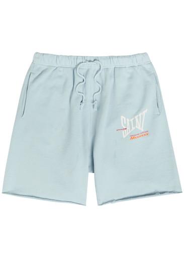 Logo-print cotton shorts by SAINT MXXXXXX