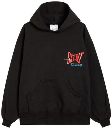 Logo-print hoodied cotton sweatshirt by SAINT MXXXXXX