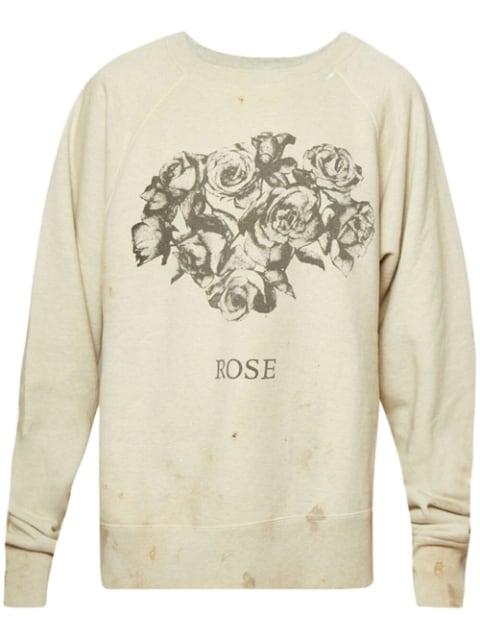 Rose-print crew-neck sweatshirt by SAINT MXXXXXX