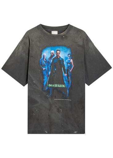 The Matrix printed distressed cotton T-shirt by SAINT MXXXXXX