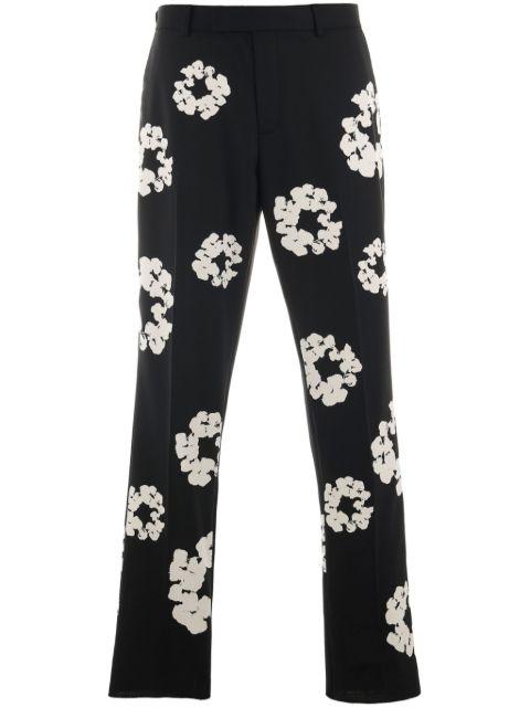 Wreath-print tailored trousers by SAINT MXXXXXX