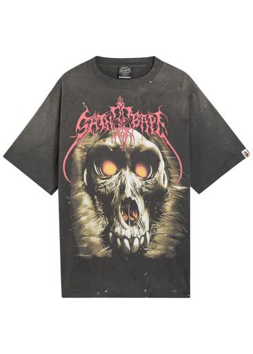 X A Bathing Ape Skull printed cotton T-shirt by SAINT MXXXXXX