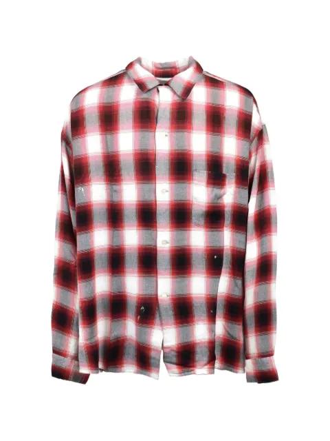 check-pattern distressed shirt by SAINT MXXXXXX