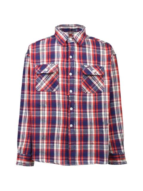 check-pattern shirt by SAINT MXXXXXX