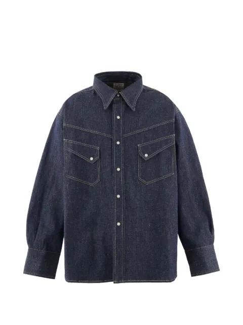 chest-pocket denim shirt by SAINT MXXXXXX