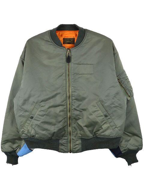contrasting sleeves bomber jacket by SAINT MXXXXXX