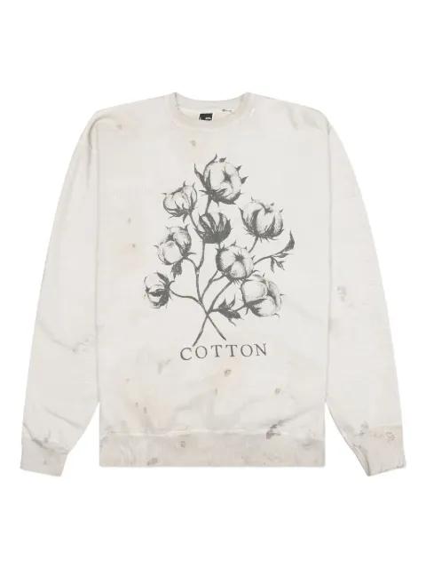 cotton-print long-sleeves sweatshirt by SAINT MXXXXXX