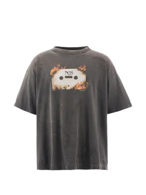 distressed graphic-print T-shirt by SAINT MXXXXXX
