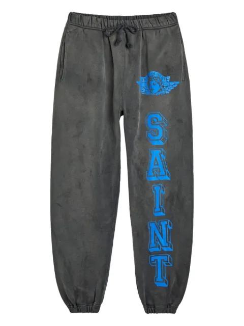 drawstring graphic-print track pants by SAINT MXXXXXX