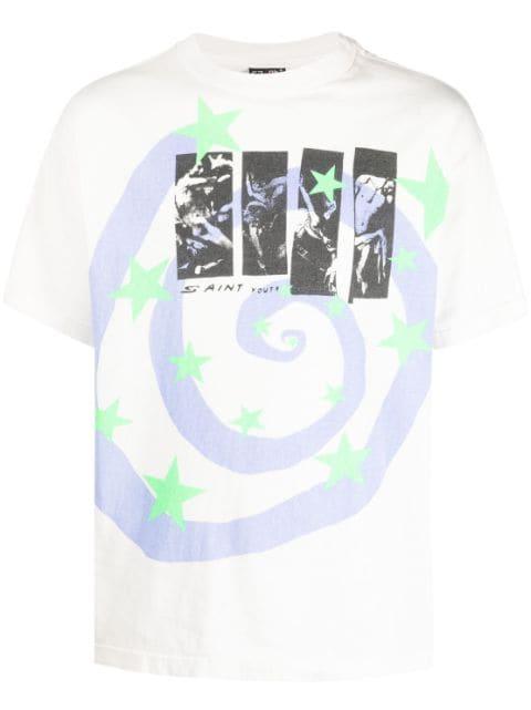 graphic-print cotton T-shirt by SAINT MXXXXXX
