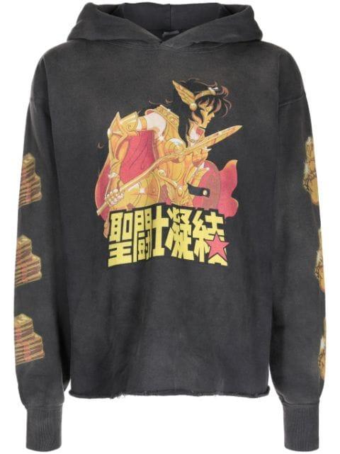 graphic-print cotton hoodie by SAINT MXXXXXX