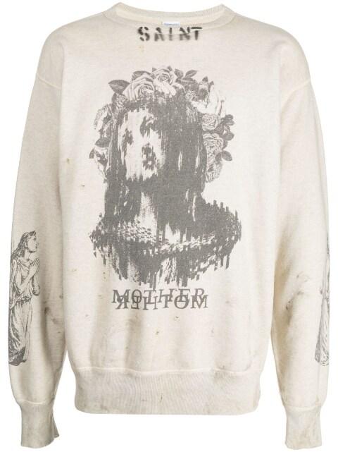 graphic-print cotton sweatshirt by SAINT MXXXXXX