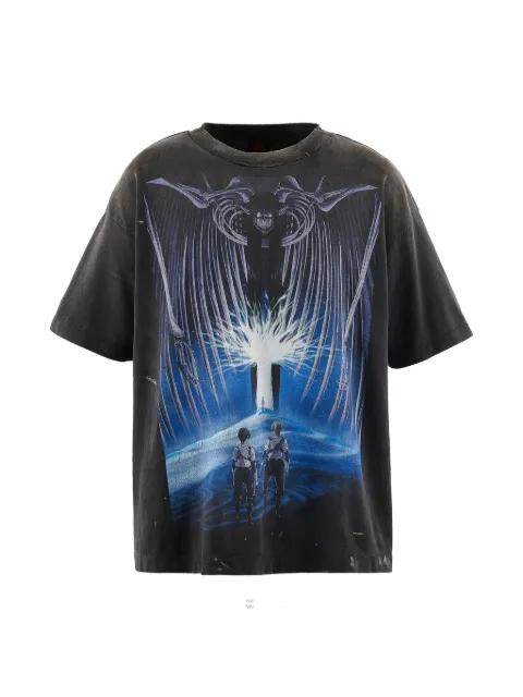 graphic-print distressed T-shirt by SAINT MXXXXXX