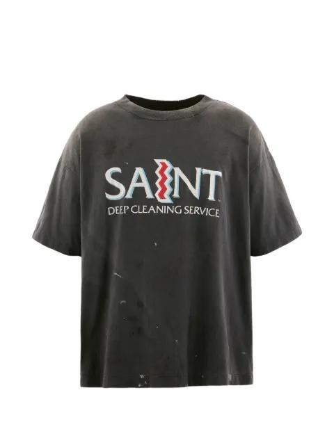 graphic-print distressed T-shirt by SAINT MXXXXXX