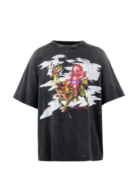 graphic-print distressed T-shirt by SAINT MXXXXXX