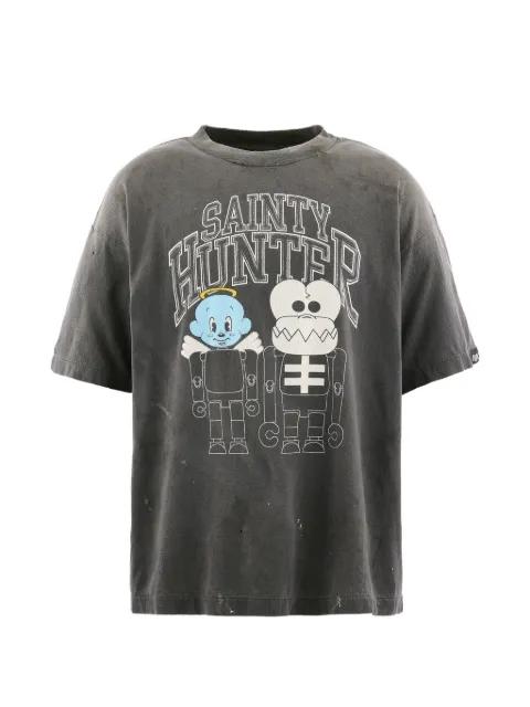 graphic-print distressed T-shirt by SAINT MXXXXXX