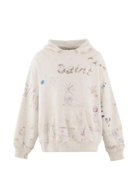 graphic-print hoodie by SAINT MXXXXXX