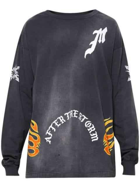 graphic-print long-sleeve T-shirt by SAINT MXXXXXX