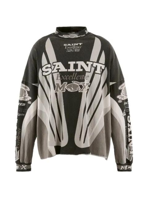 graphic-print long-sleeve T-shirt by SAINT MXXXXXX