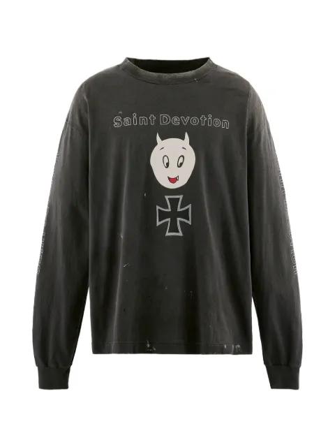 graphic-print long-sleeves T-shirt by SAINT MXXXXXX