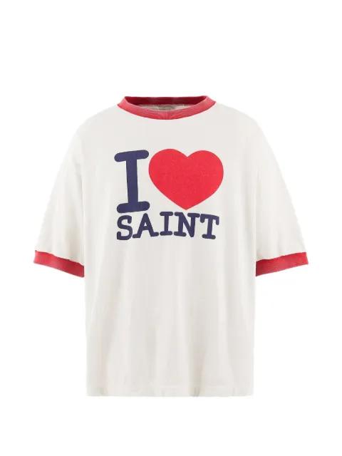 graphic-print ringer t-shirt by SAINT MXXXXXX