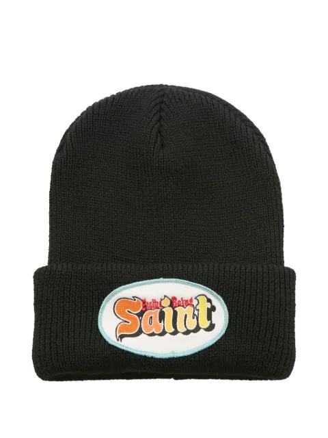 logo-patch beanie hat by SAINT MXXXXXX