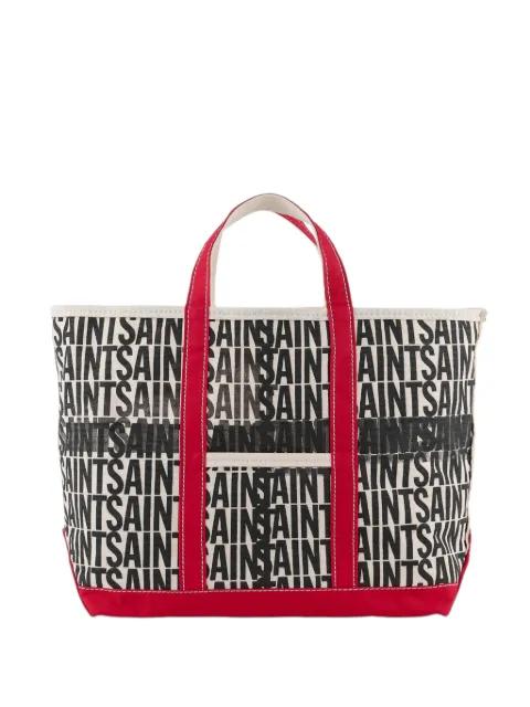 logo-print canvas tote bag by SAINT MXXXXXX