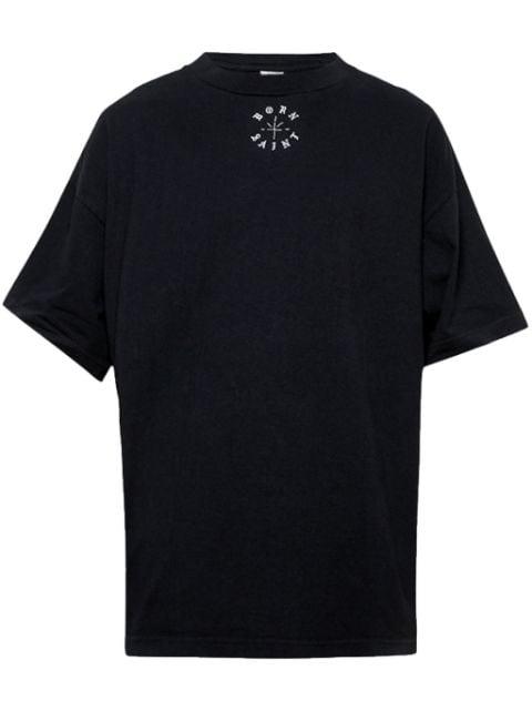 logo-print cotton T-shirt by SAINT MXXXXXX