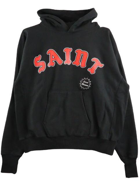 logo-print cotton hoodie by SAINT MXXXXXX