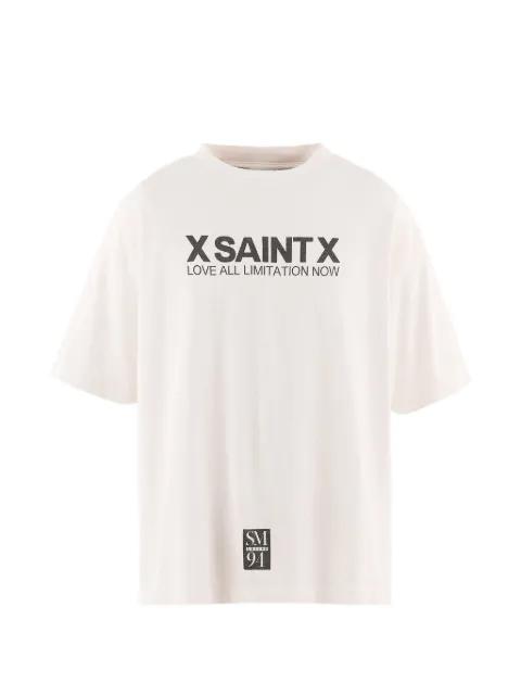 logo-print graphic-print T-shirt by SAINT MXXXXXX