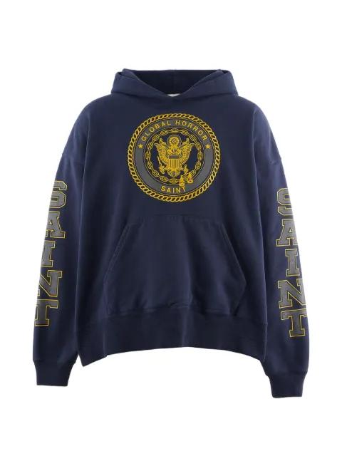 logo-print graphic-print hoodie by SAINT MXXXXXX