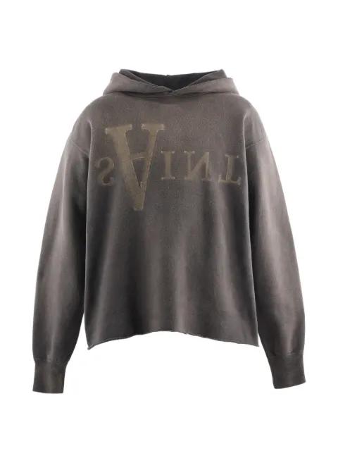logo-print raw-cut hoodie by SAINT MXXXXXX