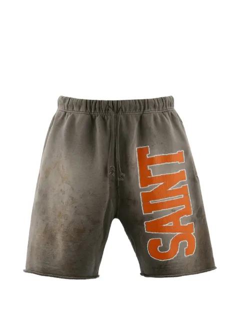 logo-print track shorts by SAINT MXXXXXX