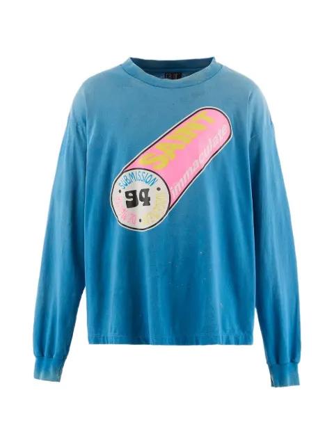 long-sleeve printED T-shirt by SAINT MXXXXXX
