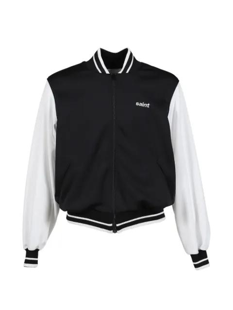 rib-knit baseball jacket by SAINT MXXXXXX