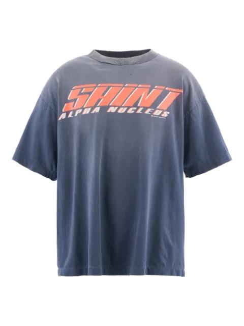 text-print T-shirt by SAINT MXXXXXX