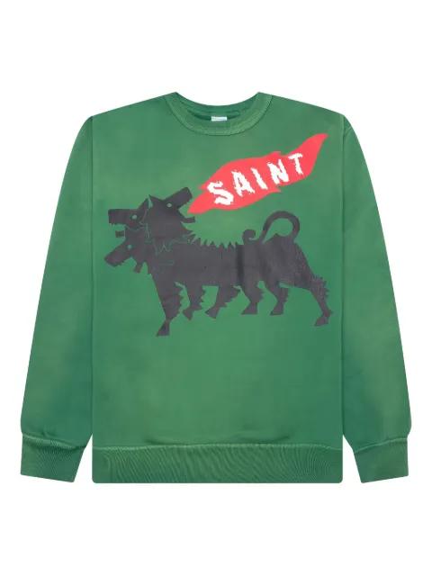 three-headed dog-print sweatshirt by SAINT MXXXXXX