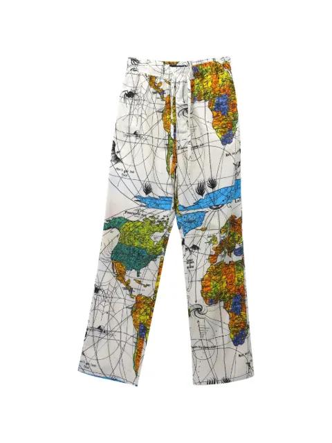 world-map print trousers by SAINT MXXXXXX