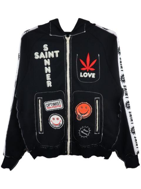 x A LOVE MOVEMENT logo-print hoodie by SAINT MXXXXXX