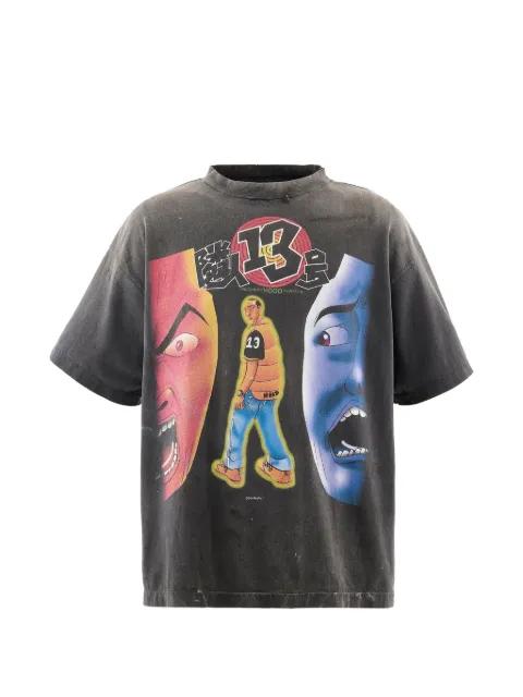 x Santastic! x Geeks Rule graphic-print distressed T-shirt by SAINT MXXXXXX