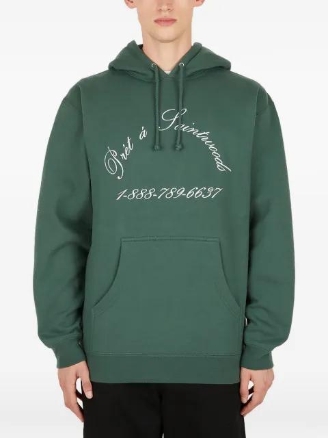 lettering-embroidered hoodie by SAINTWOODS