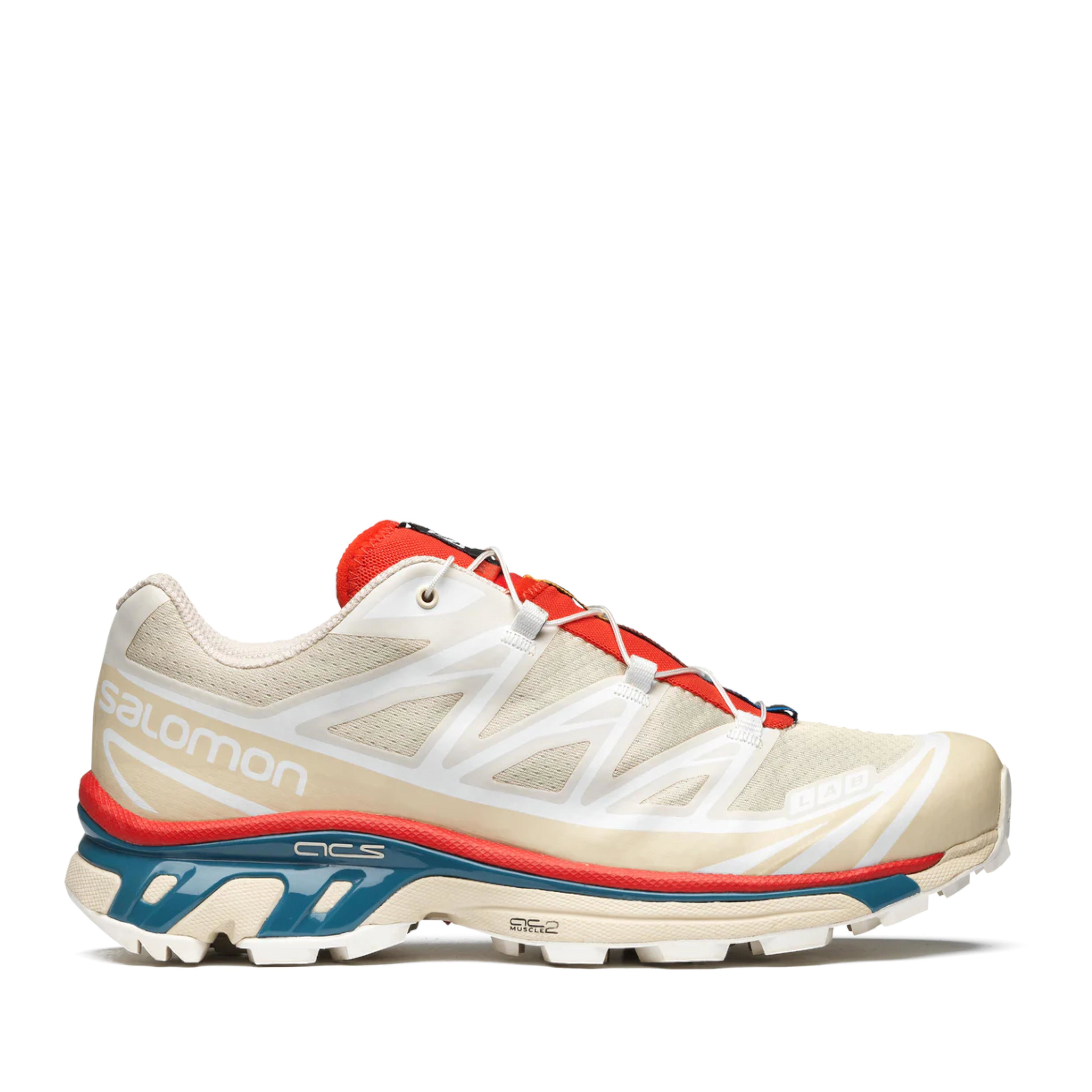 Salomon - XT-6 - (Almond Milk / Bleached Sand / Aurora Red) by SALOMON