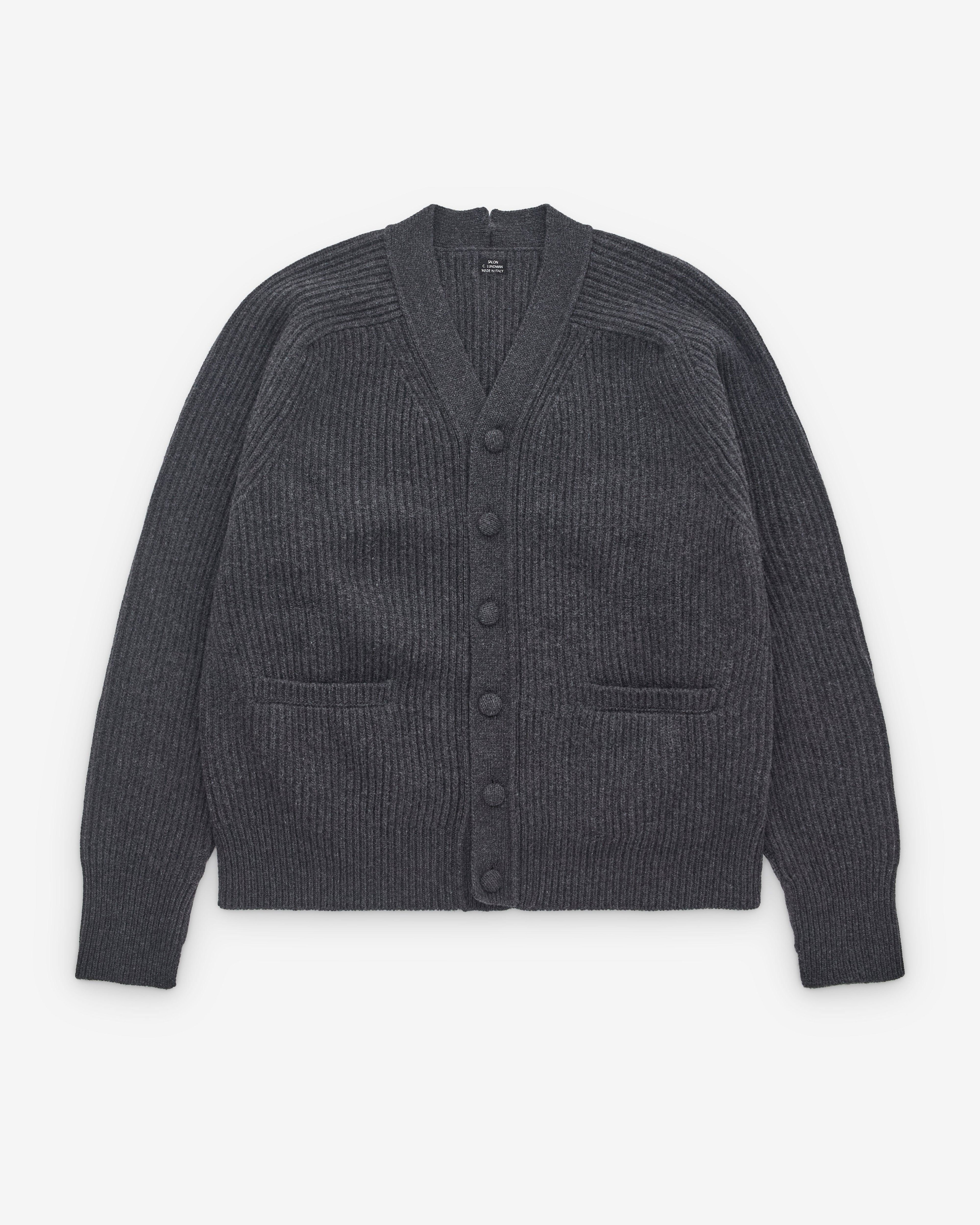 Salon C. Lundman - Men's Cardigan - (Dark Grey) by SALON C. LUNDMAN