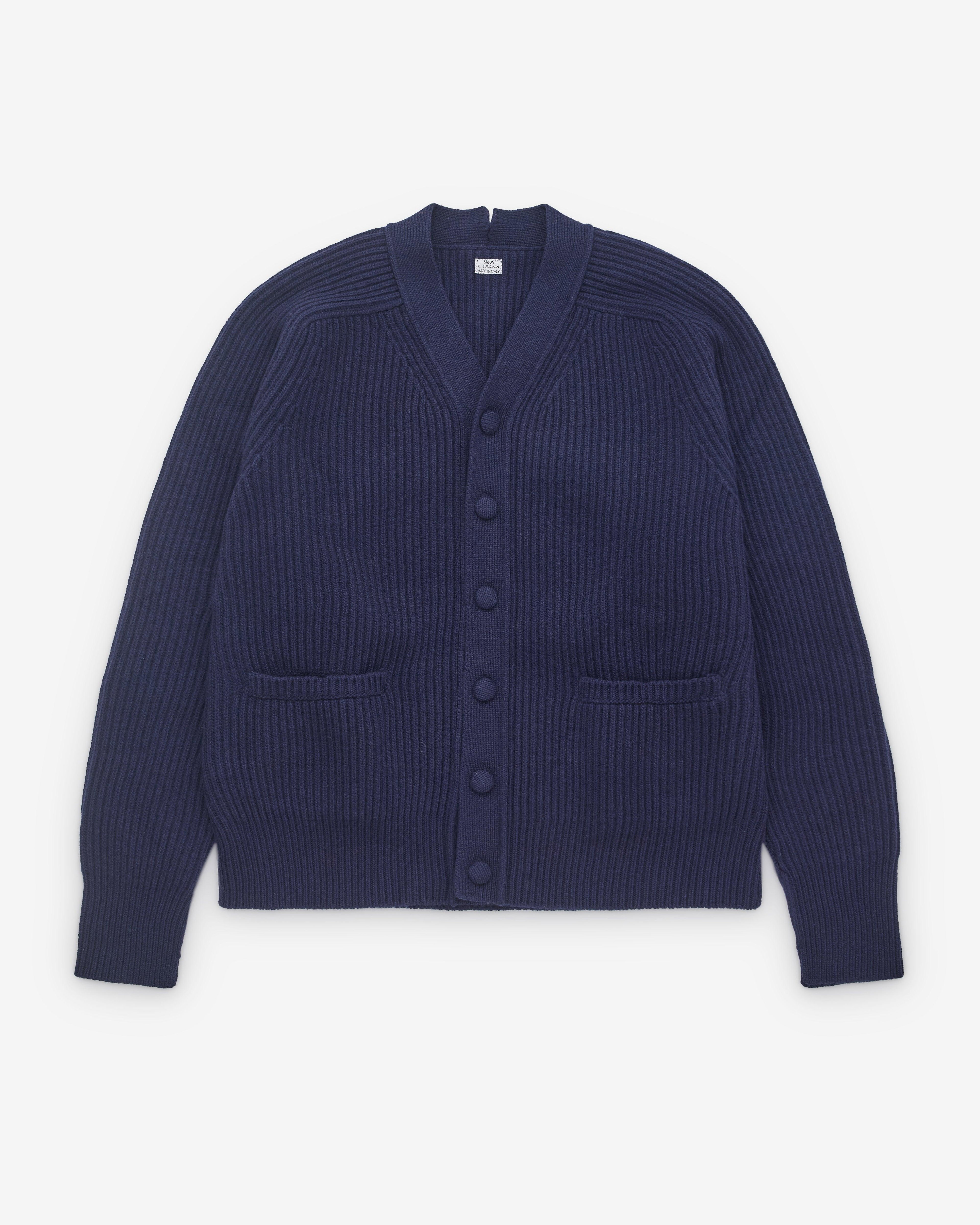 Salon C. Lundman - Men's Cardigan - (Navy) by SALON C. LUNDMAN