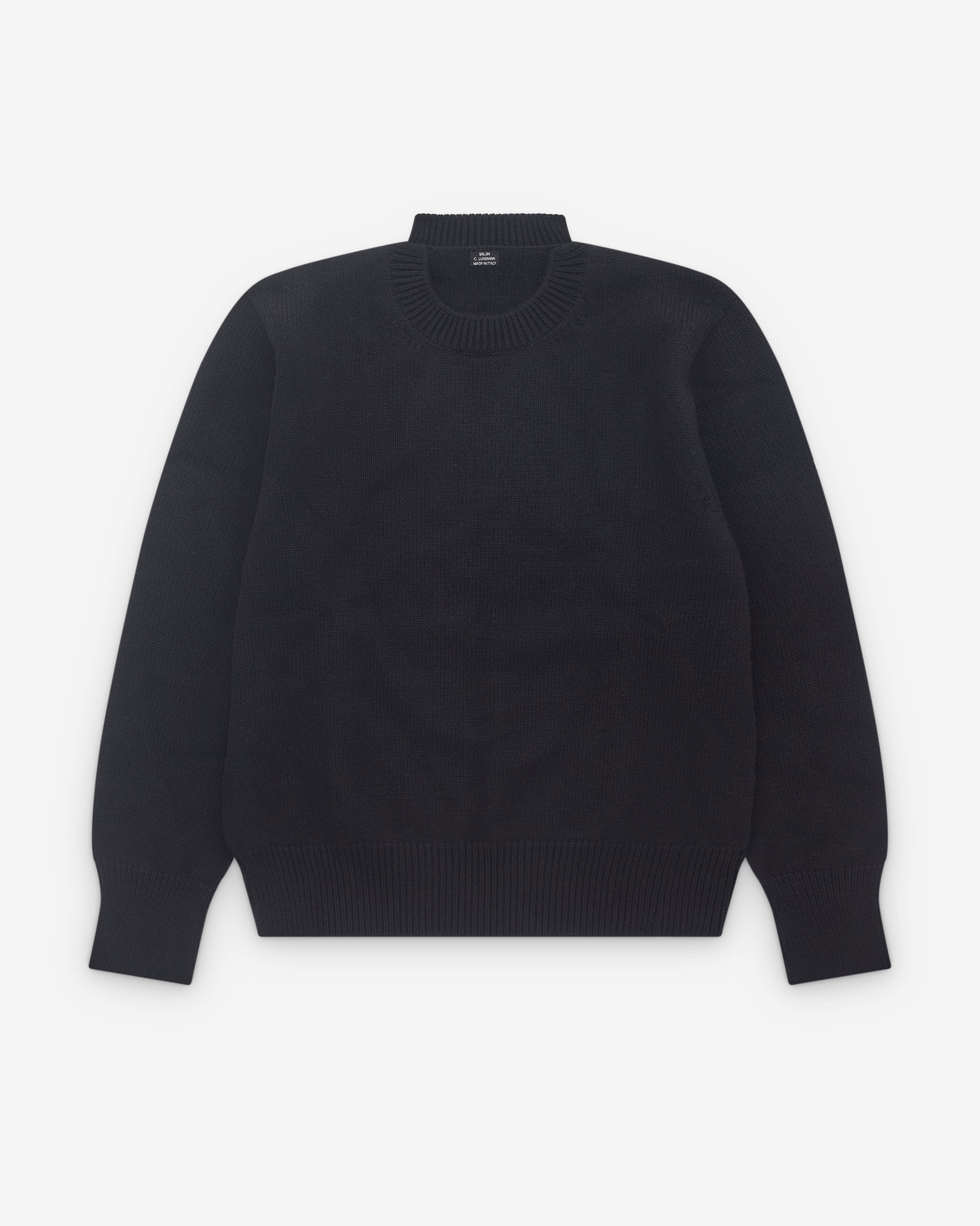 Salon C. Lundman - Men's Chunky O Neck Knit - (Black) by SALON C. LUNDMAN