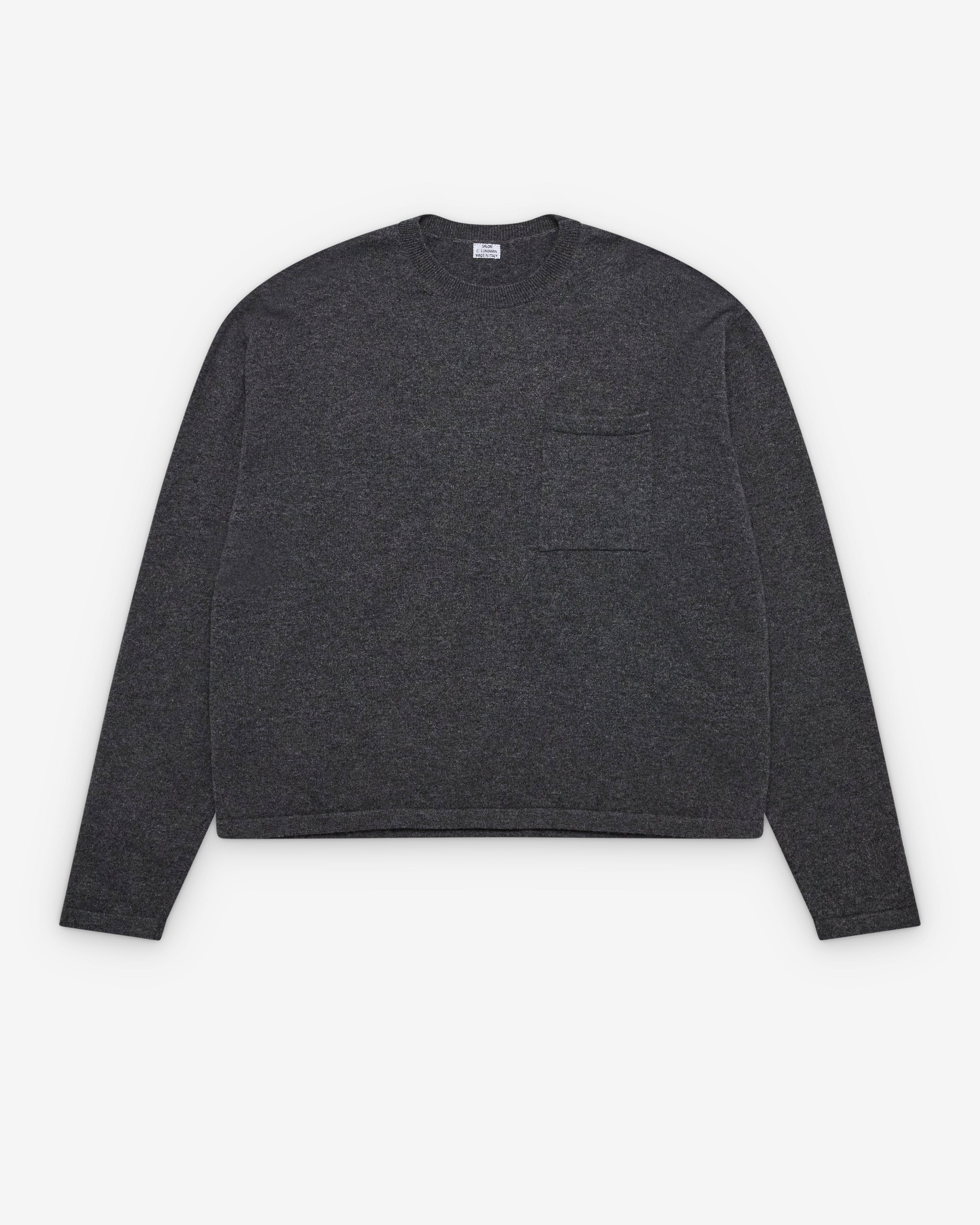 Salon C. Lundman - Men's Cropped Crewneck - (Grey Melange) by SALON C. LUNDMAN
