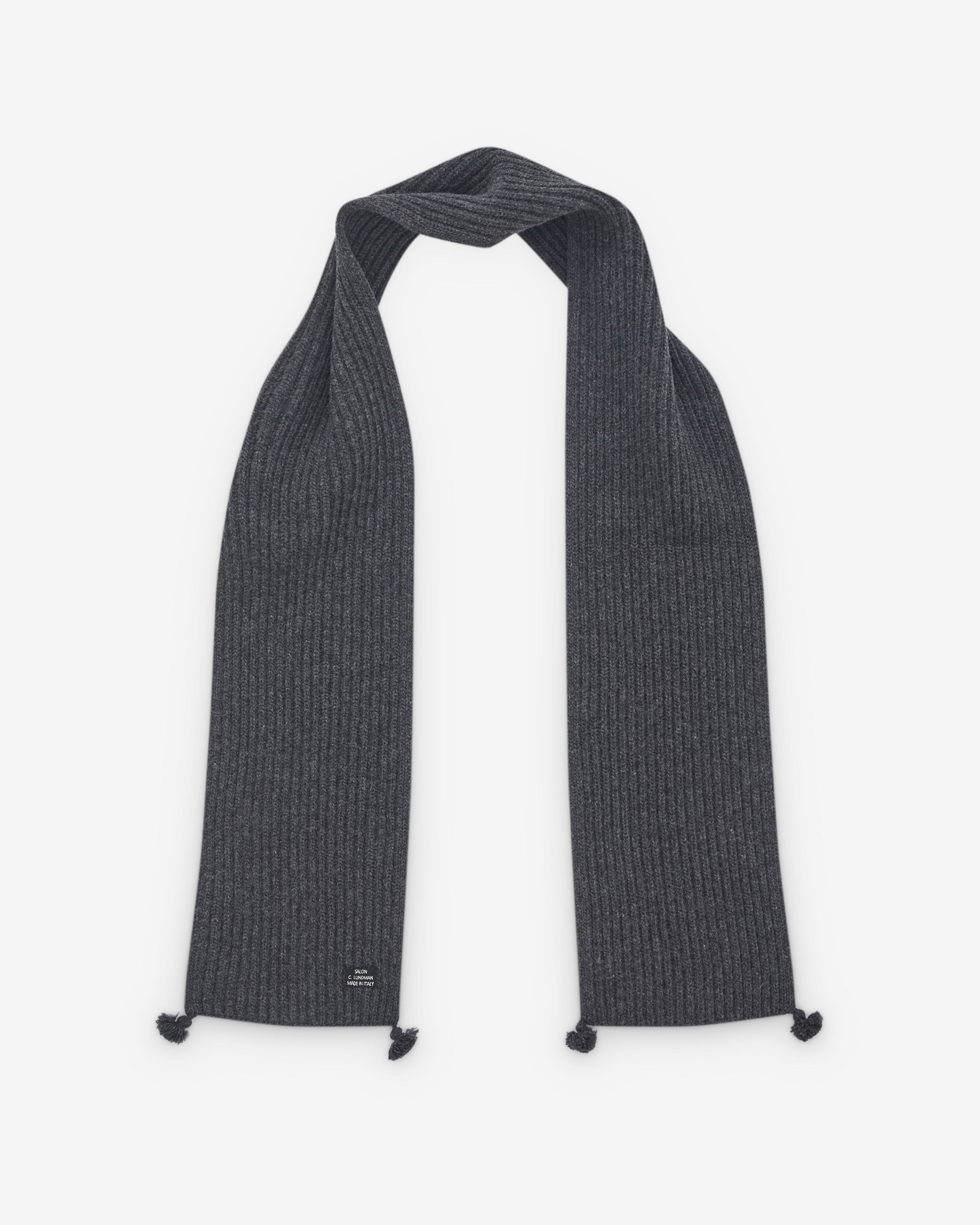 Salon C. Lundman - Men's Knitted Tassel Scarf - (Grey) by SALON C. LUNDMAN
