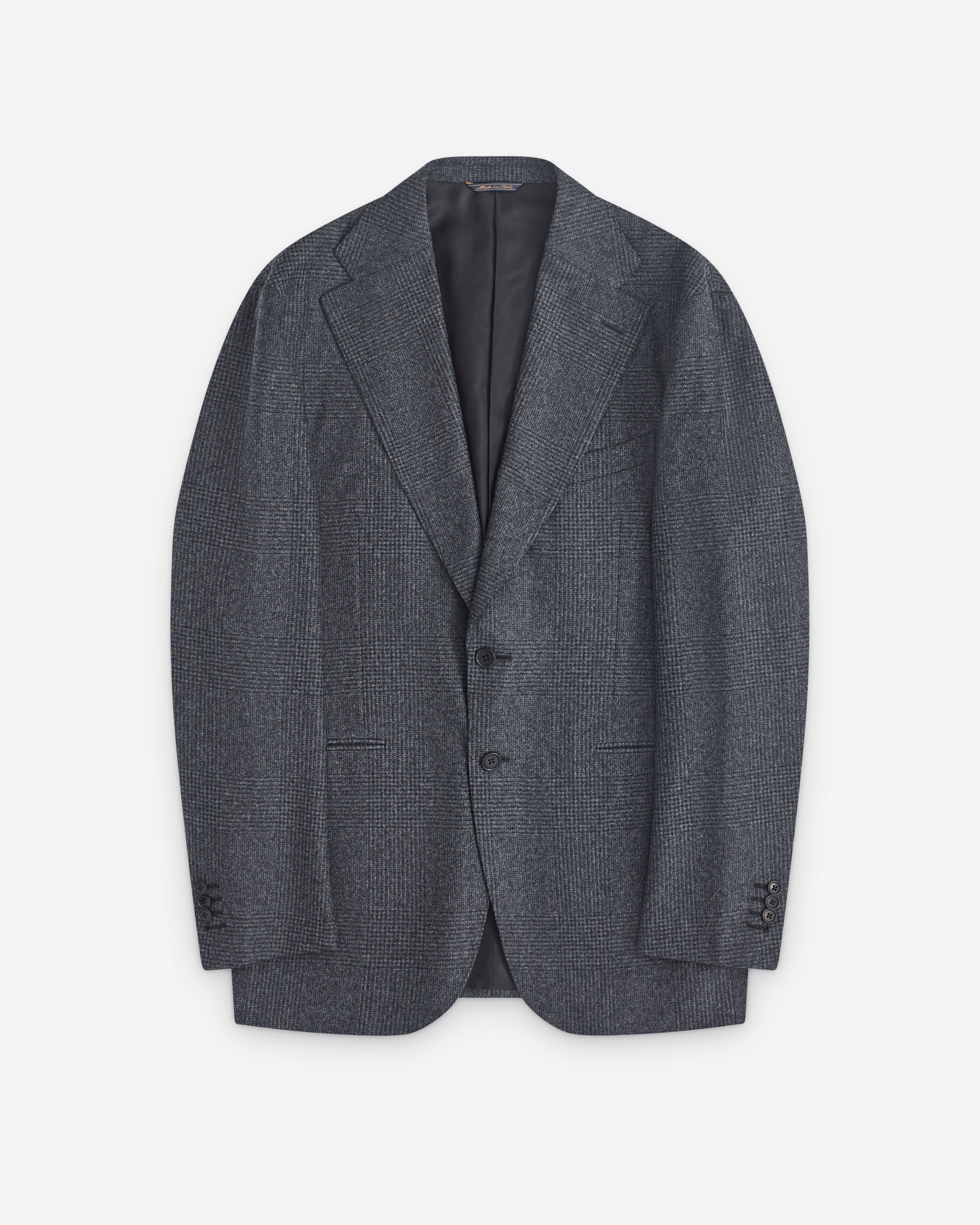 Salon C. Lundman - Men's Single Breasted Blazer - (Dark Grey Melange) by SALON C. LUNDMAN